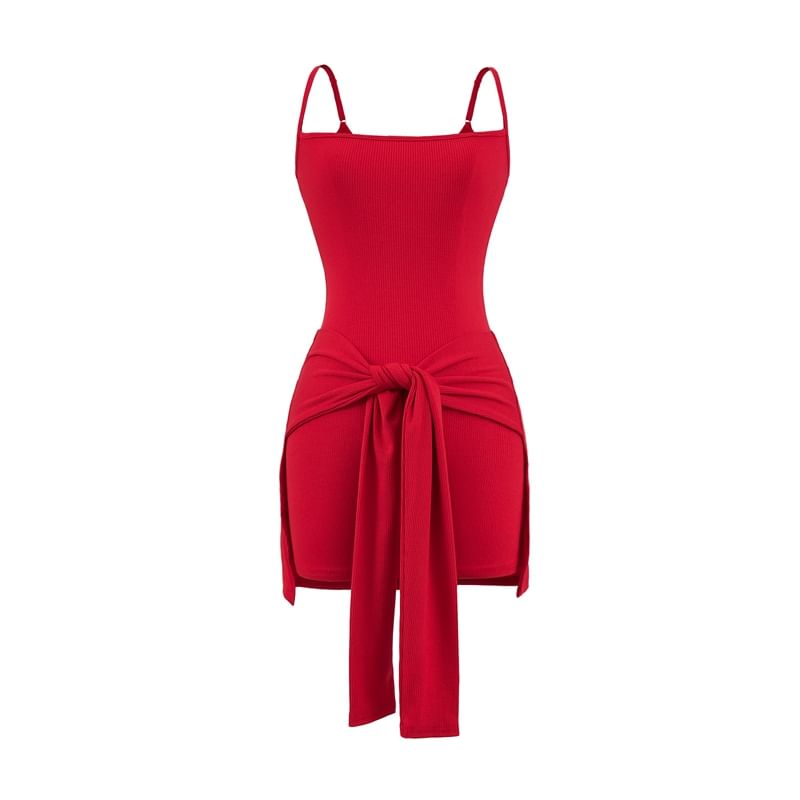 Ulark - Set: Spaghettibandjes romper met effen breisel + bolero