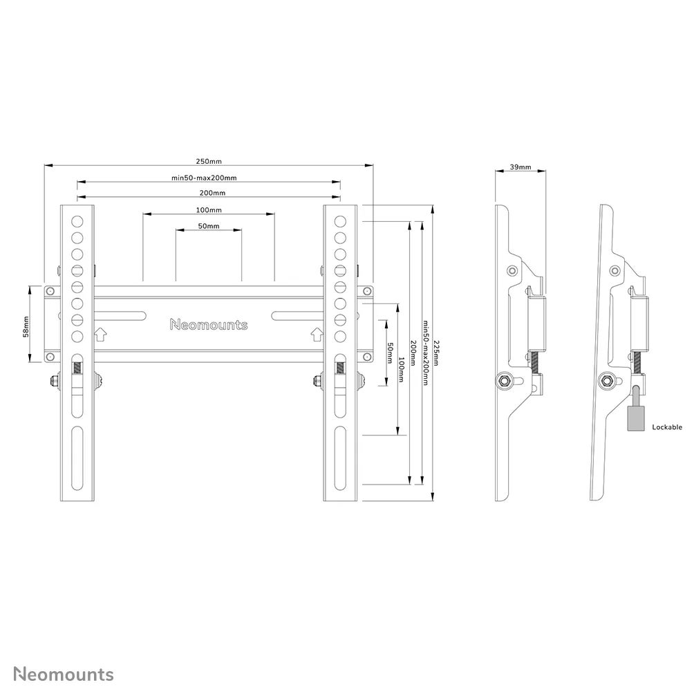 Neomounts WL30-350BL12 muurbeugel voor flatscreen