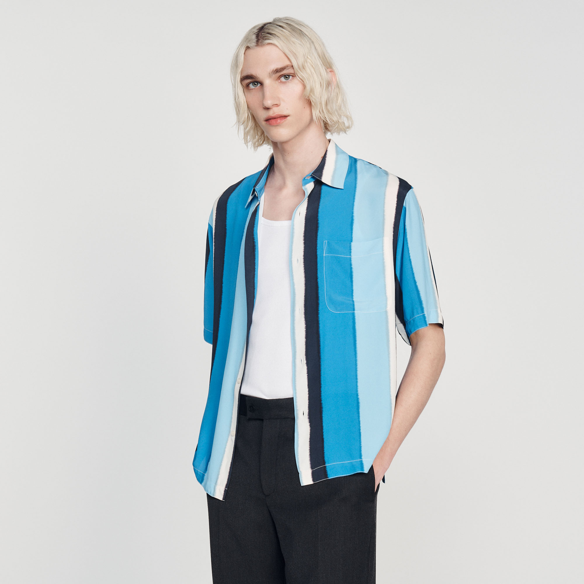 Chemise fluide rayee manches courtes