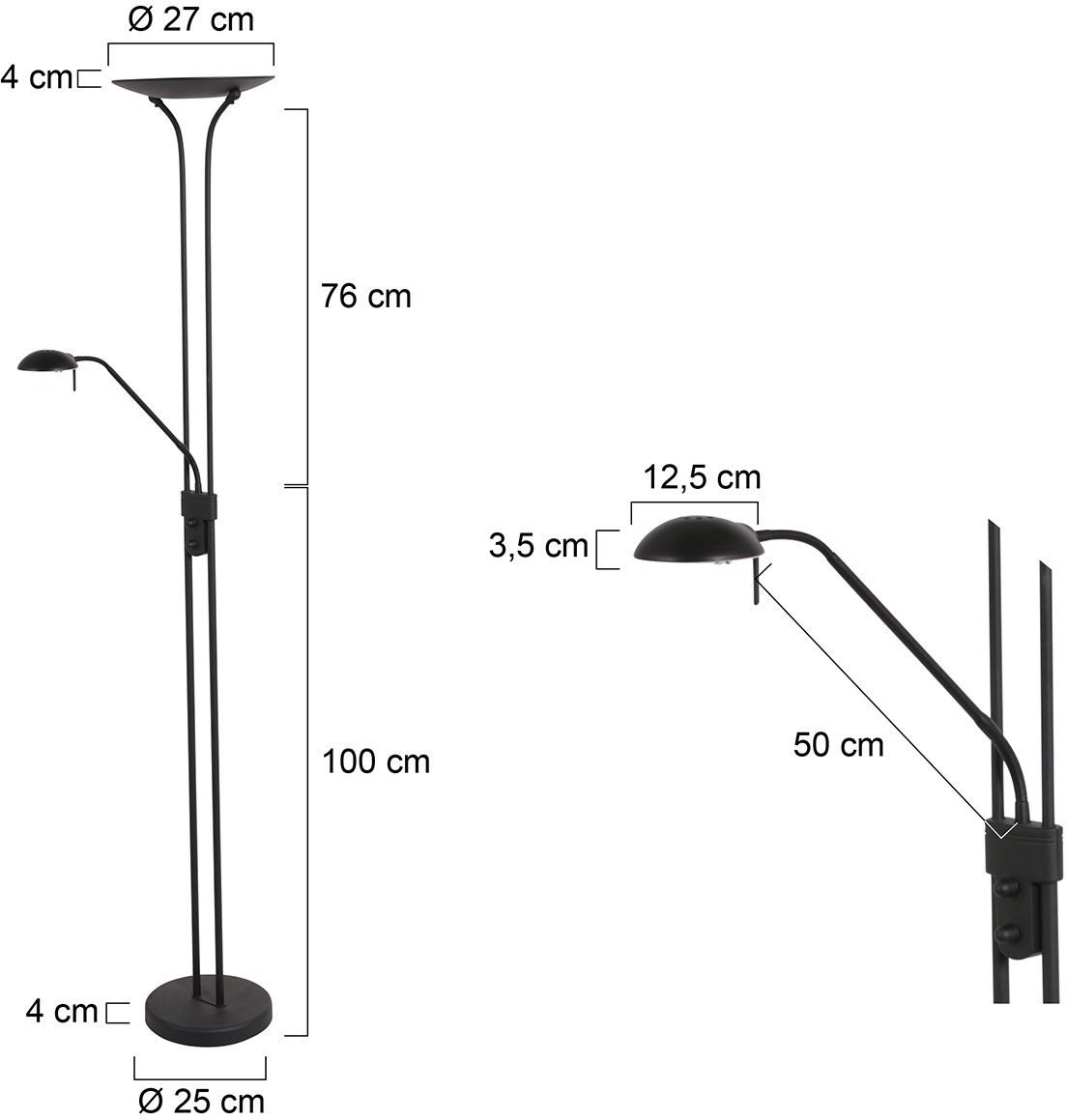 Vloerlamp 7500ZW Biron Mexlite B27 x D52 cm