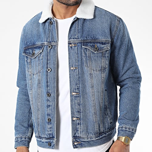 Veste Jean Col Mouton TH37812 Bleu Denim
