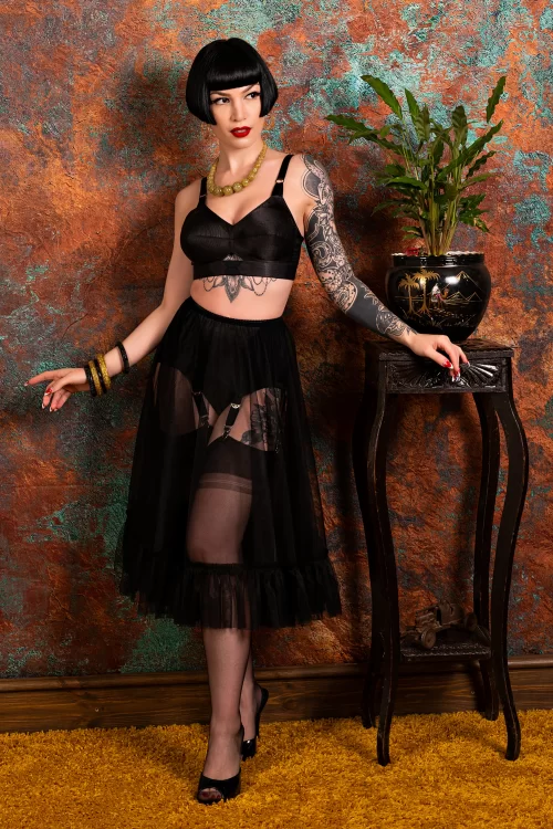 What Katie Did Sandra frilly petticoat in zwart