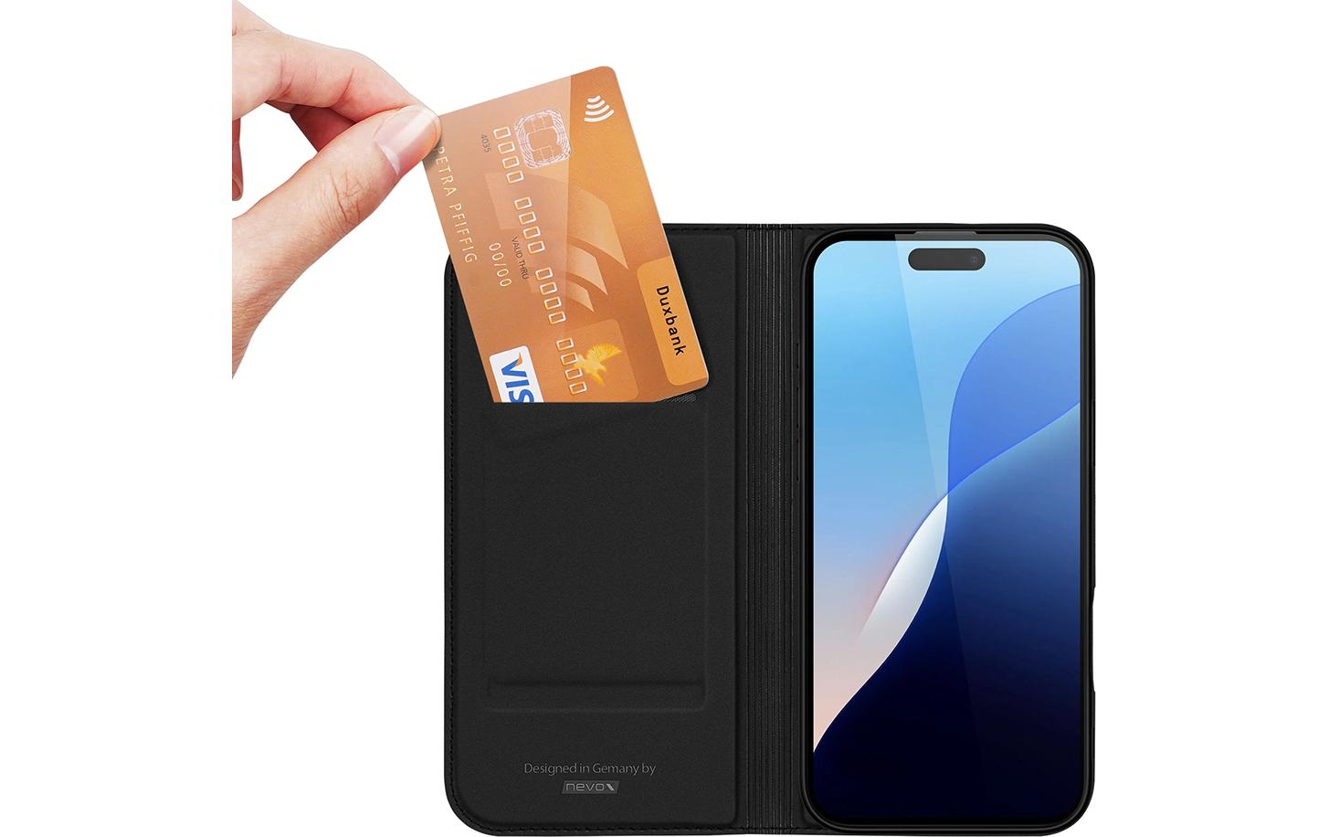Book Cover Vario Series iPhone 16 Pro SchwarzBook-Cover für das Apple iPhone 16 Pro