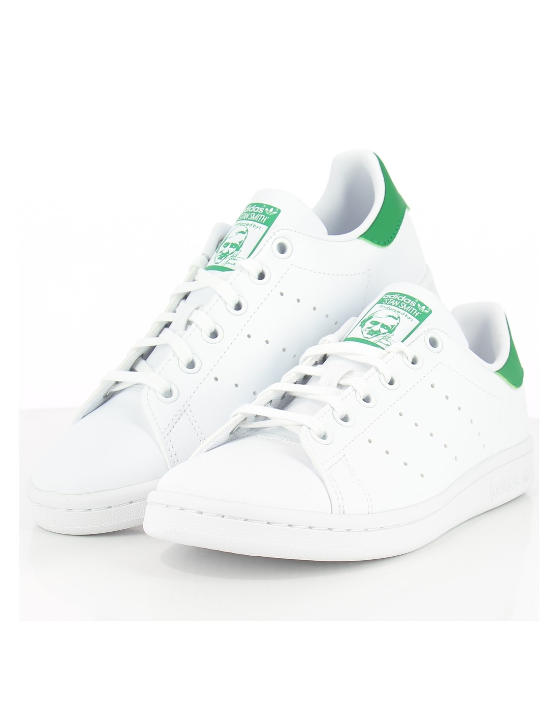 adidas Sneakers Femme Stan Smith J Vegan Blanc/Vert