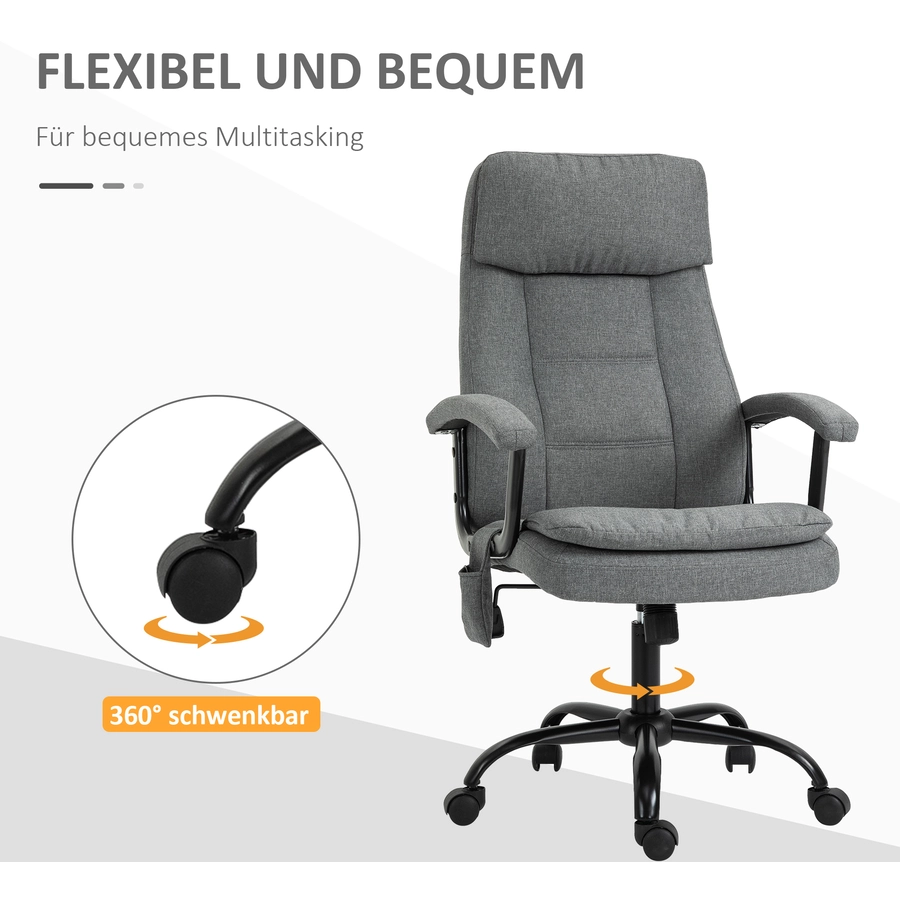 Vinsetto Bürostuhl  mit Massagefunktion grau