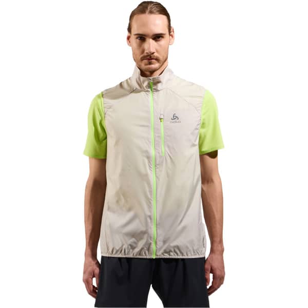 Veste running ODLO ZEROWEIGHT VEST SILVER CLOUD/SHARP GREEN