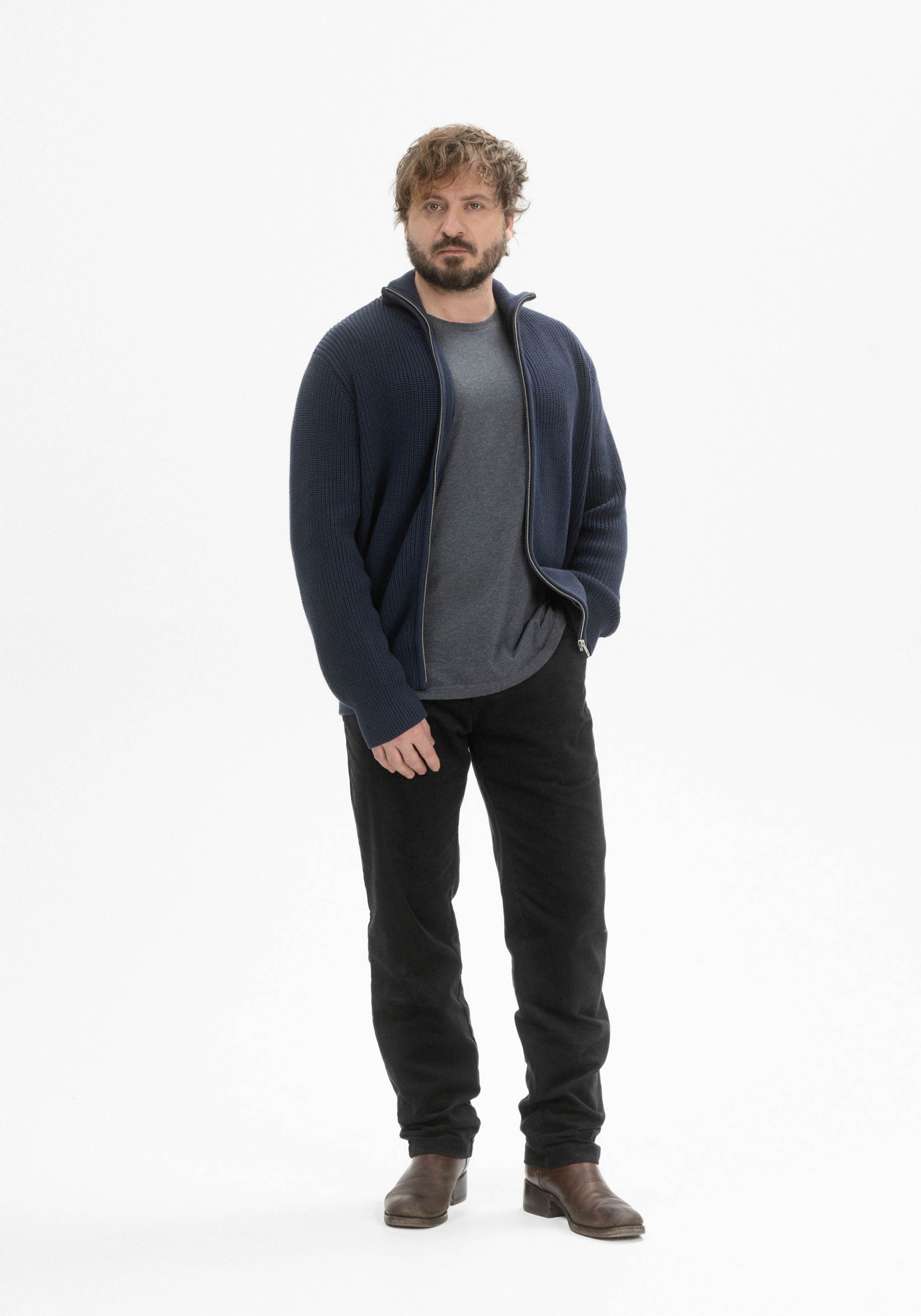 Mela Strickjacke Rib Knit Taksh Navy