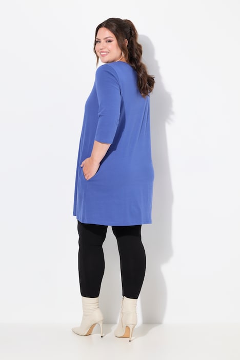 Longshirt, A-Linie, Carree-Ausschnitt, 3/4-Arm