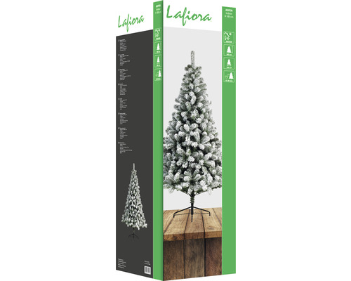 Kunstkerstboom, dennenboom Lafiora, besneeuwd, H 185 cm, groen en wit