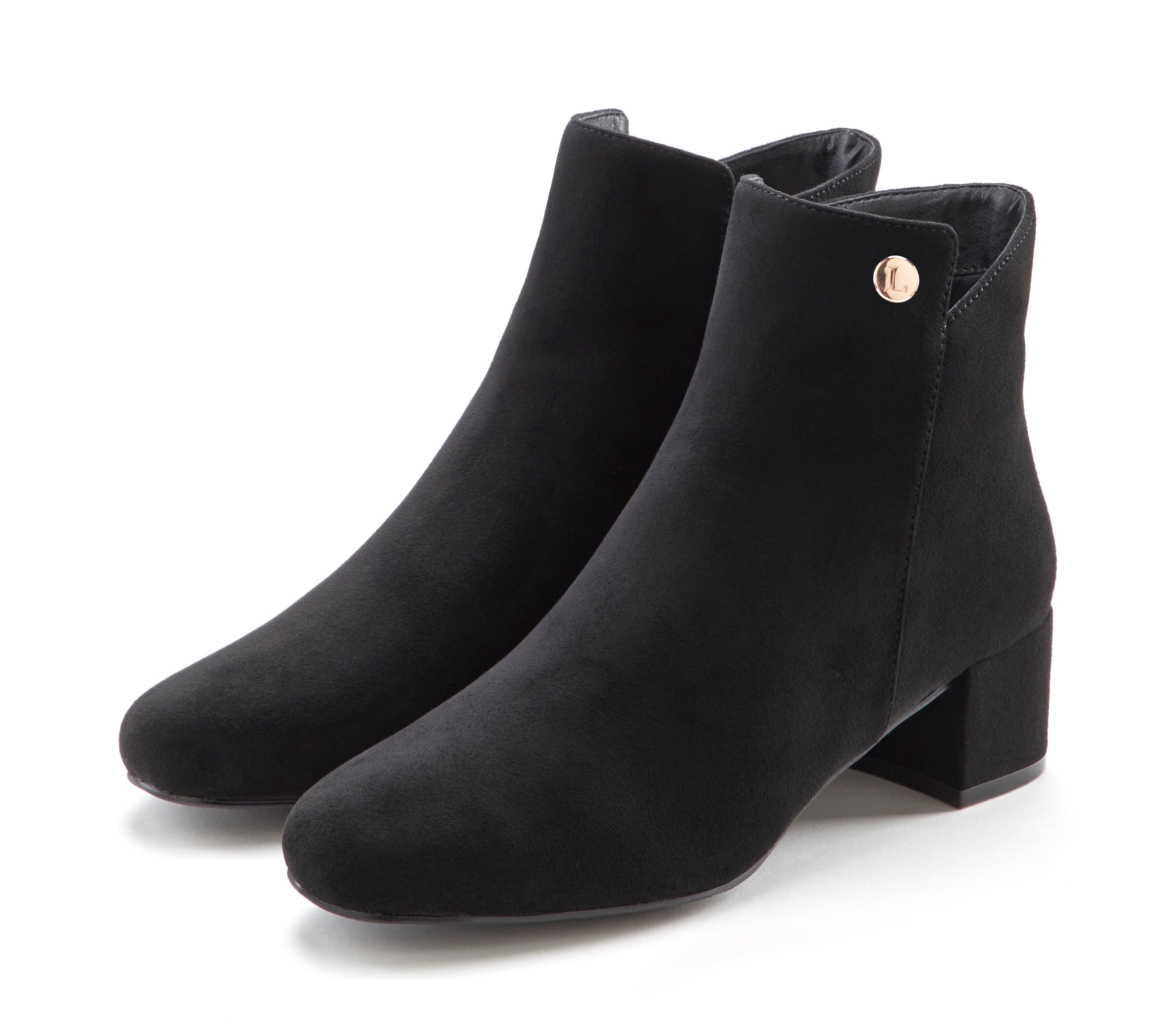 LASCANA Stiefelette  mit bequemen Blockabsatz, Ankle Boots, Stiefel  VEGAN