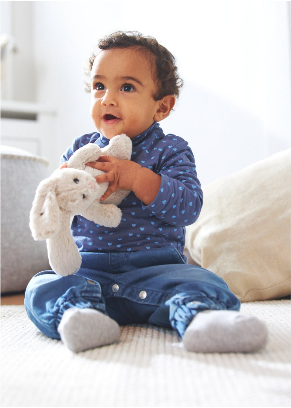 Lot de 2 T-shirts bébé à col roulé en coton