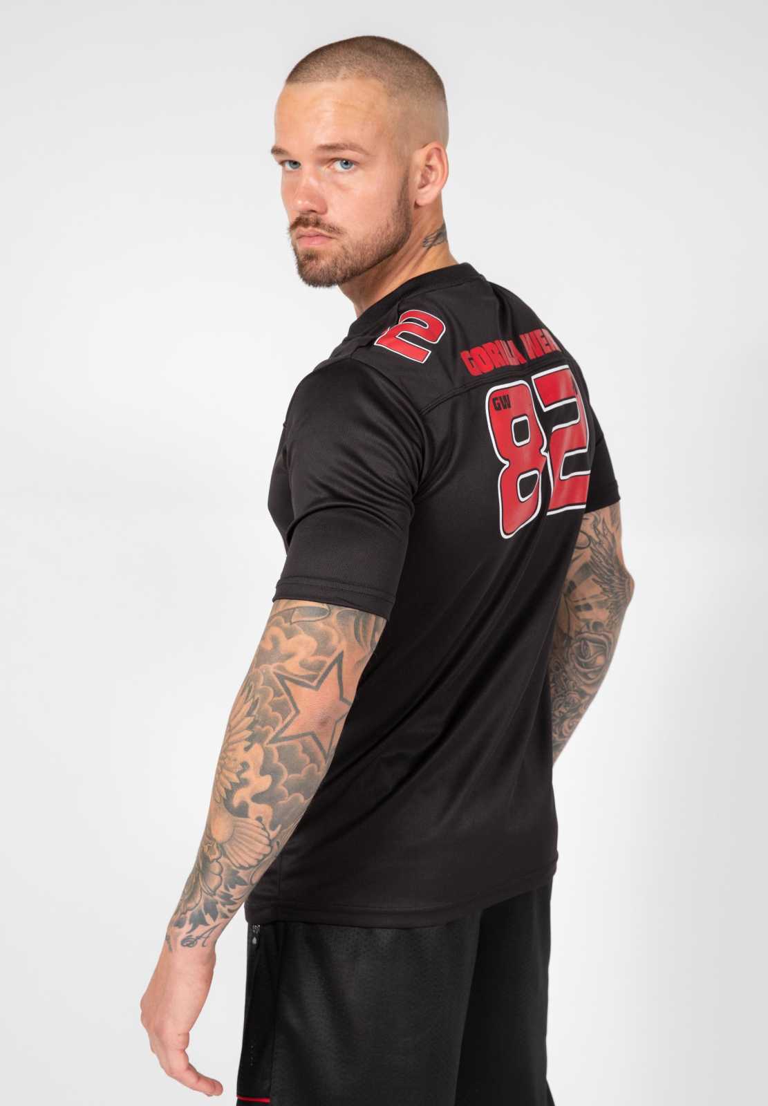 Camiseta Gorilla Wear preta e rosa cinza