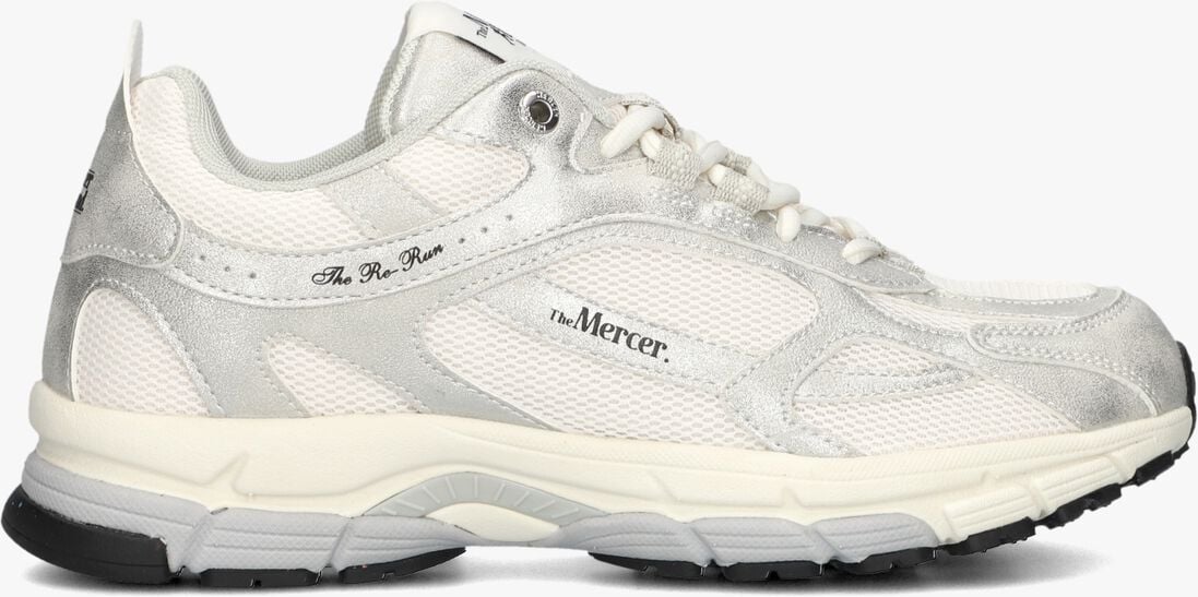 zilverkleurig mercer amsterdam lage sneakers the re-run metallic