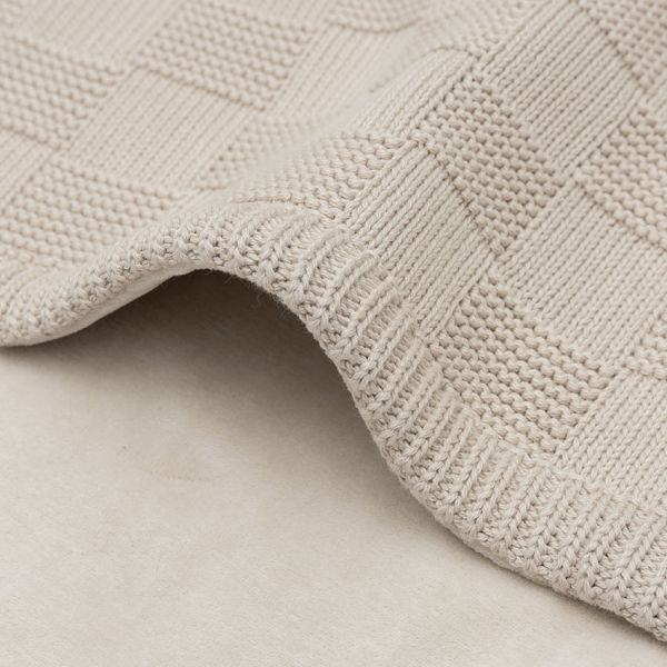 Jollein Deken Wieg Box Knit - Velvet - 75 x 100 cm - Warm Sand