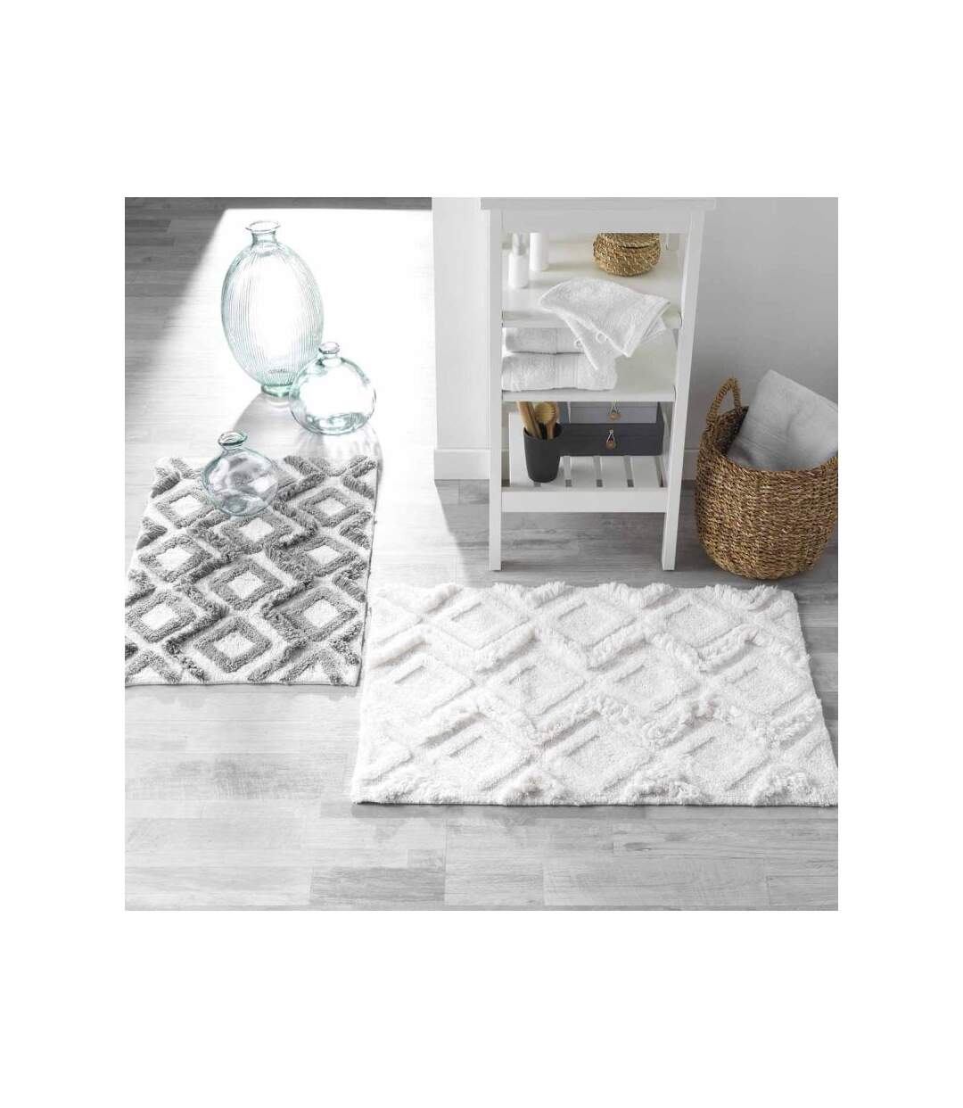 Tapis de Salle de Bain Ikatis 50x80cm Blanc