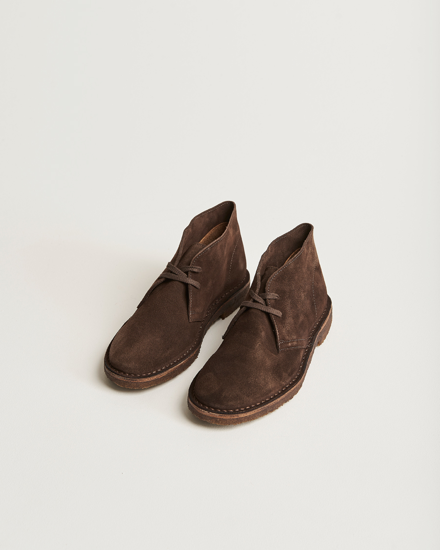 Drake's Clifford Suede Desert Boots Dark Brown