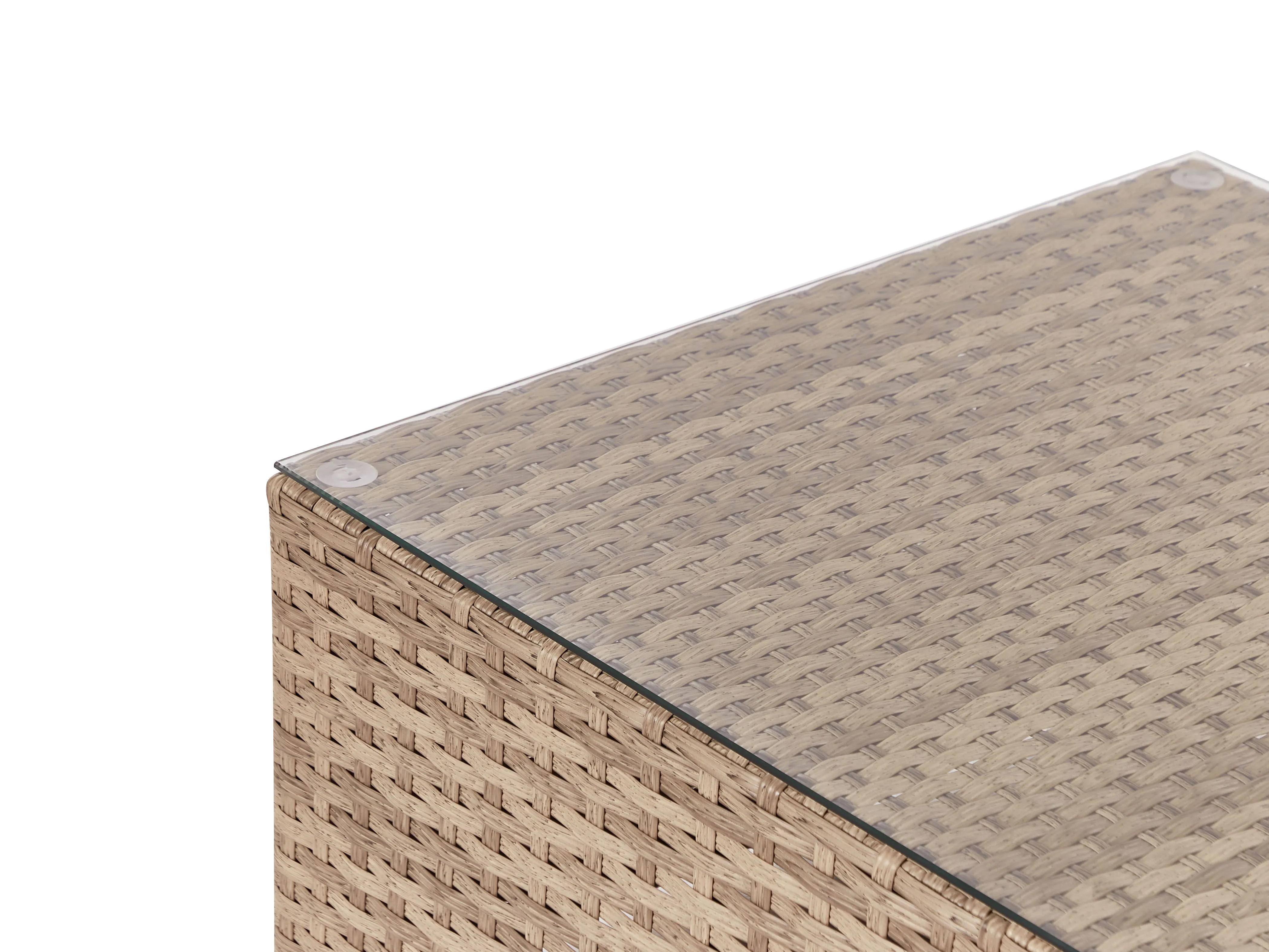 Tuin hoekloungeset met tafel 4-zits SANO rechtszijdig modulair PE rotan Natuurlijk