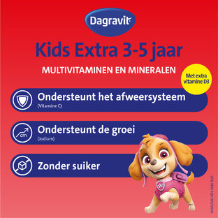 Dagravit Kids Extra 3-5 jaar Multivitaminen Kauwtabletten 60ST