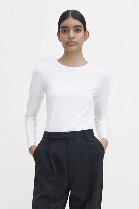 Filippa K Cotton Stretch Long Sleeve White