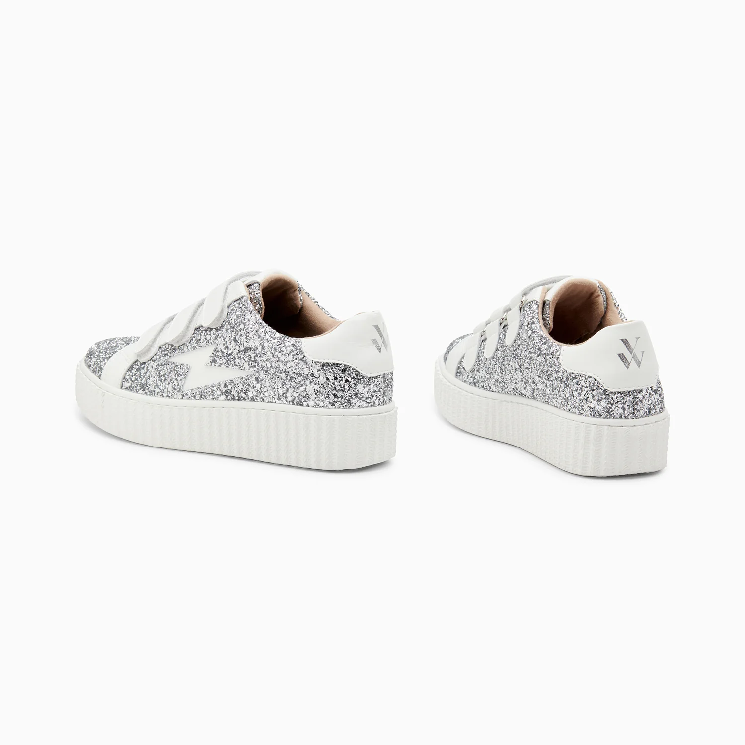 Sneakers-Baskets éclair Marielle à paillettes argent