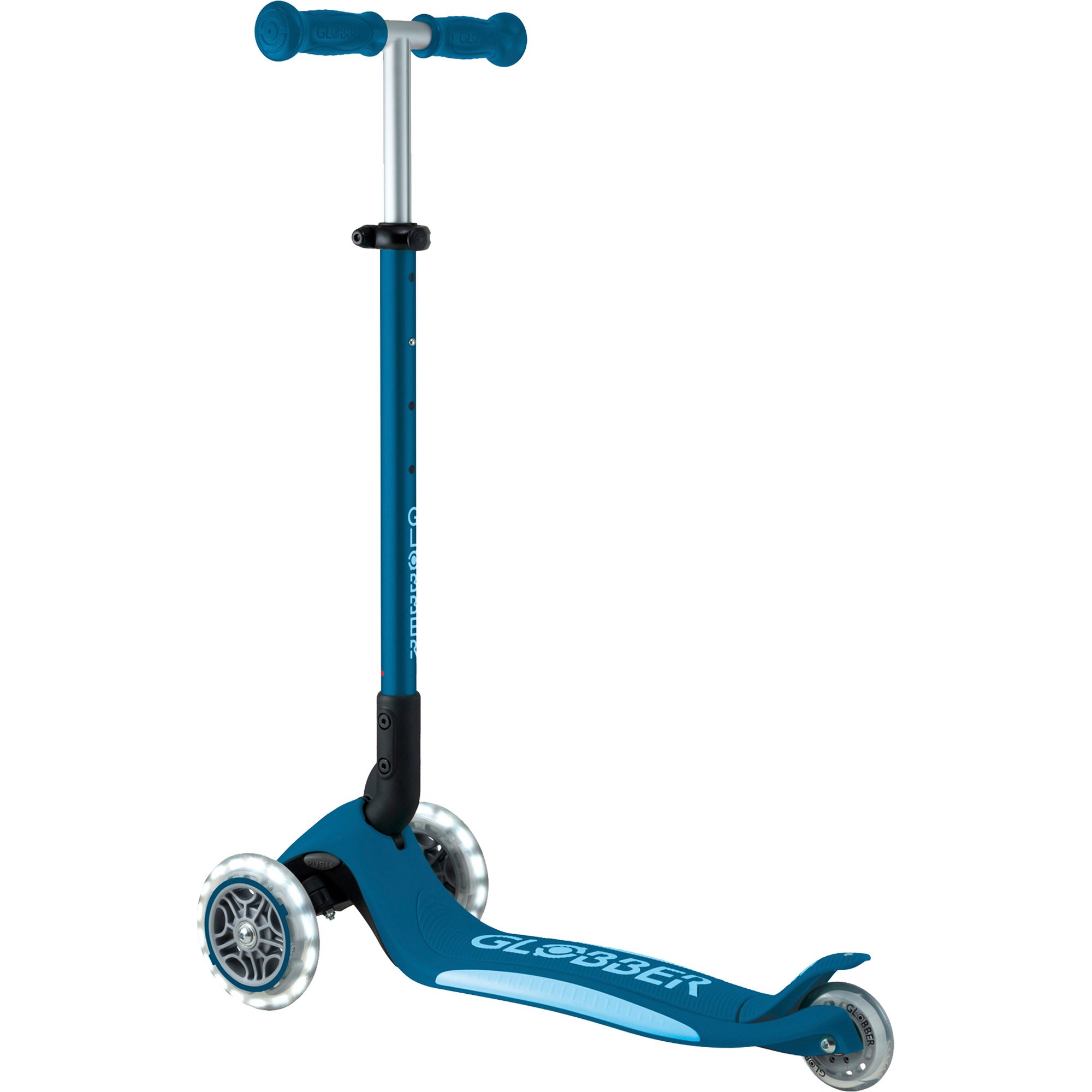 Globber Primo Foldable Lights Plus V2 Scooter Kinder petrole bleu