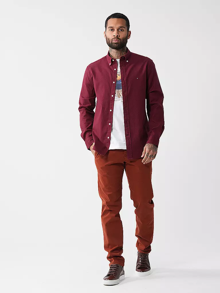 TOMMY HILFIGER Hemd Regular Fit rot