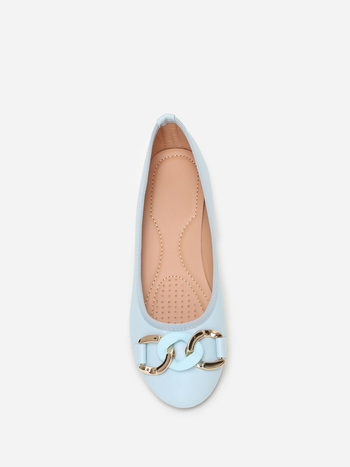 Ballerines avec bride à maillons- Bleu clair
