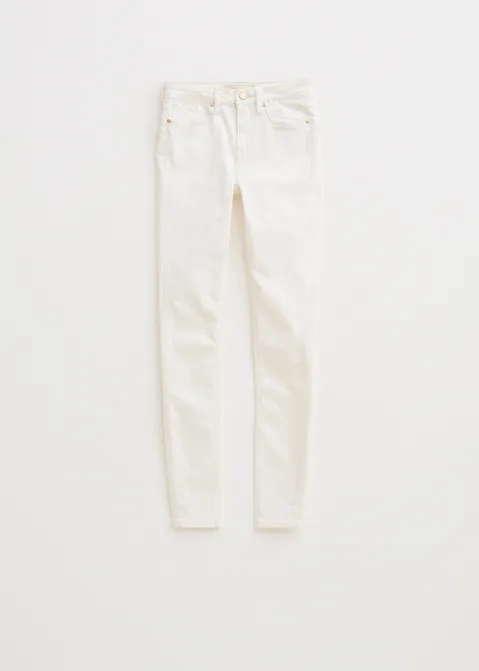 Rose mid rise skinny jeans wit (WIT)