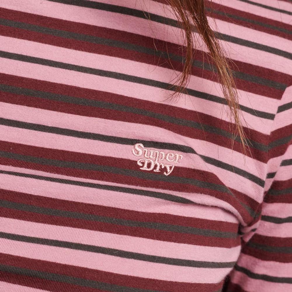 Superdry T-shirt Rose à rayures Femme Superdry Stripe