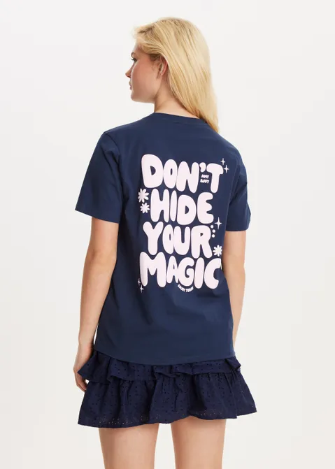 T-shirt met print magic blauw (BLW.D)