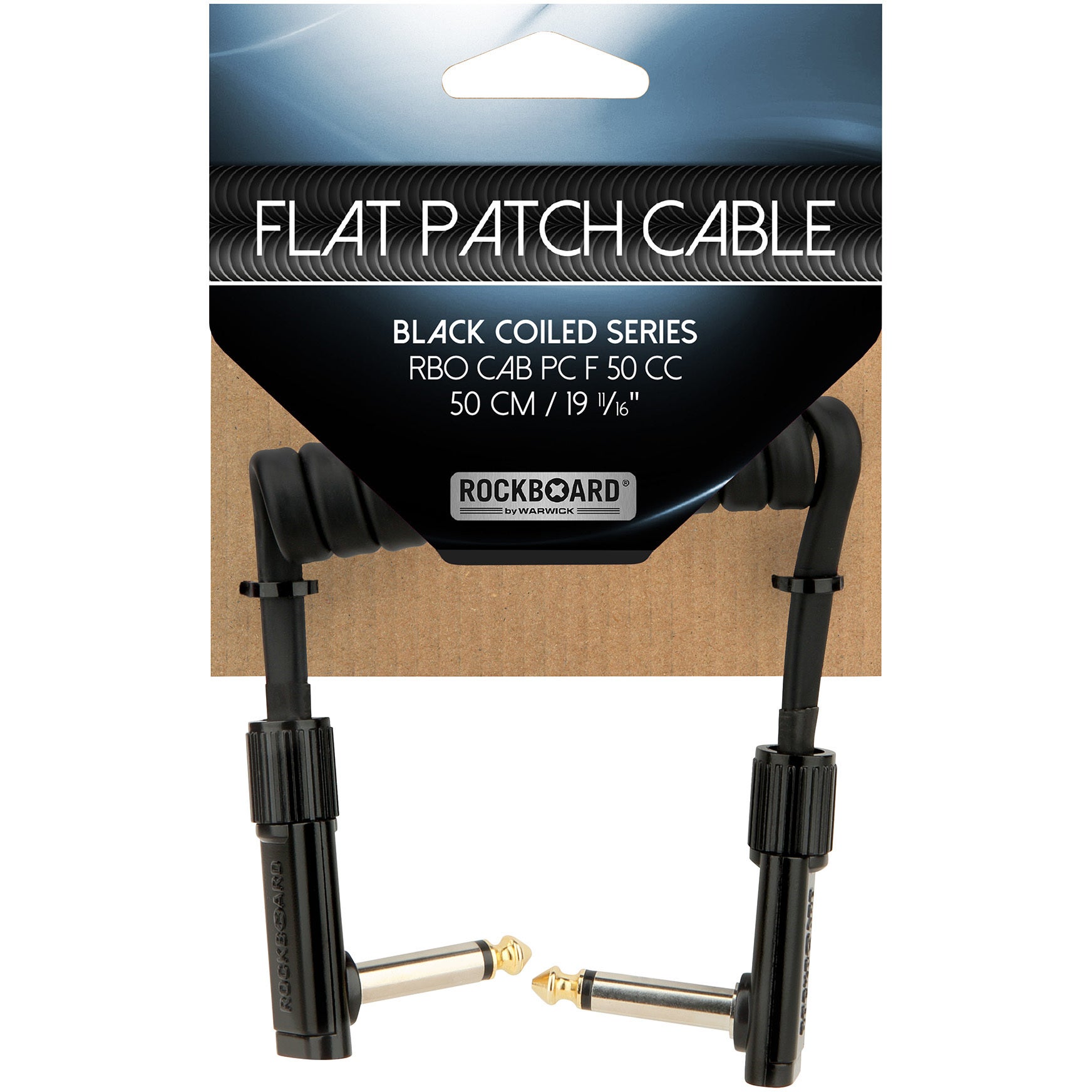 RockBoard Coiled Series Flat Patch Cable zwart 50 cm