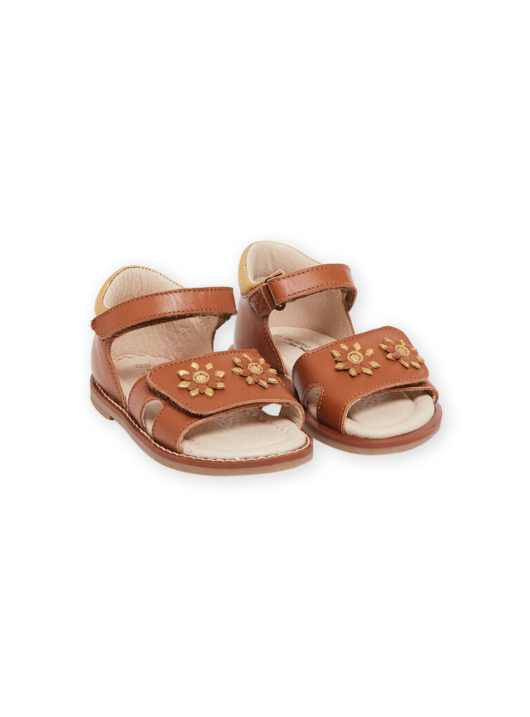Sandales camel en cuir