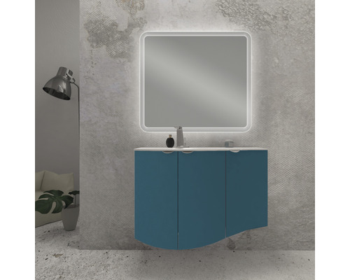 LED badkamerspiegel 100x90 cm, afgeronde stroken, IP 44 (beschermd tegen vreemde voorwerpen en spatwater)
