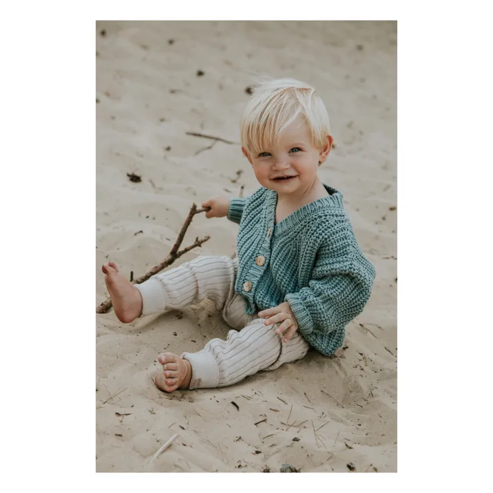 Yuki Cardigan Chunky Coton Bio | Bleu