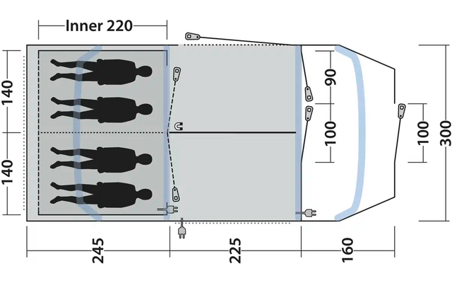 Outwell Sacramento 4 Air Tunnelzelt für 4 Personen