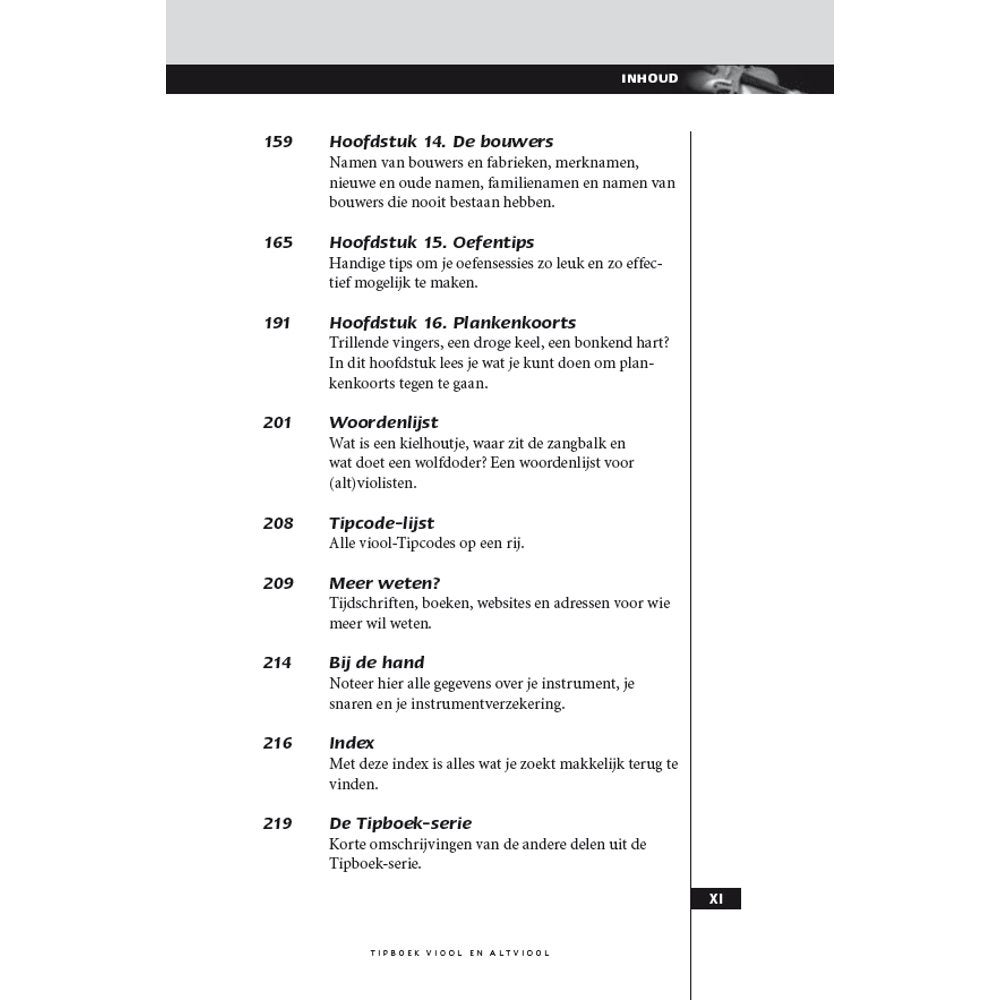 Tipboek viool en altviool met tipcodes