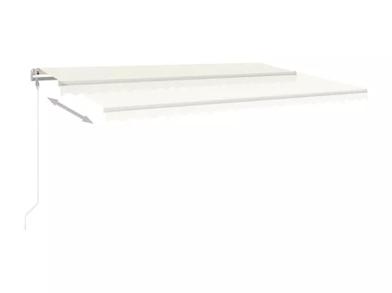 Auvent manuel rétractable avec LED 5x3 m Crème