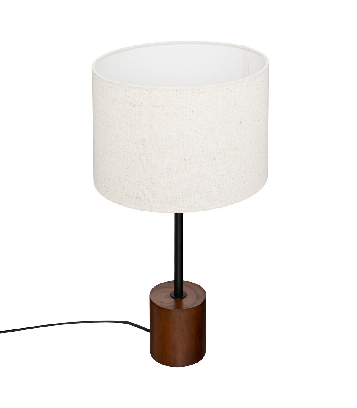 Lampe à poser en bois et abat-jour en coton h 47.5 cm