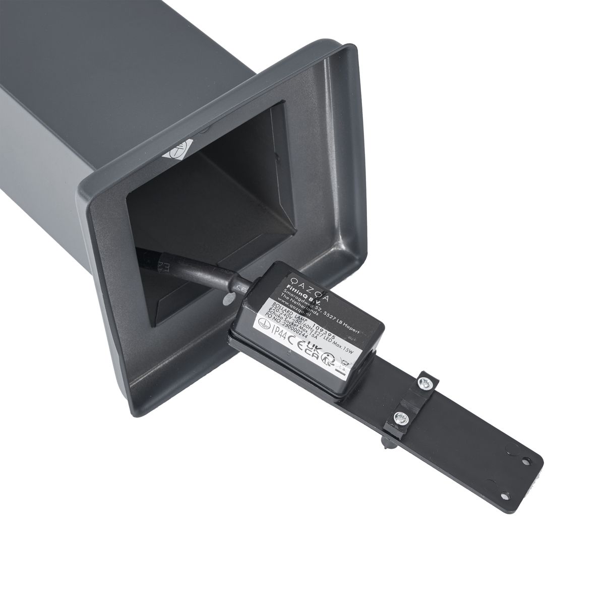 Buitenlamp donkergrijs met opaal glas 45cm IP44 met stopcontact en bewegingssensor - Malios