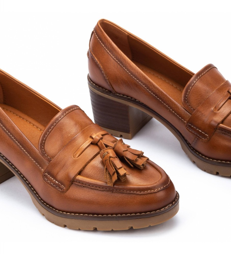 Mocassins Pikolinos Llanes em couro marrom - Altura do salto: 6 cm -