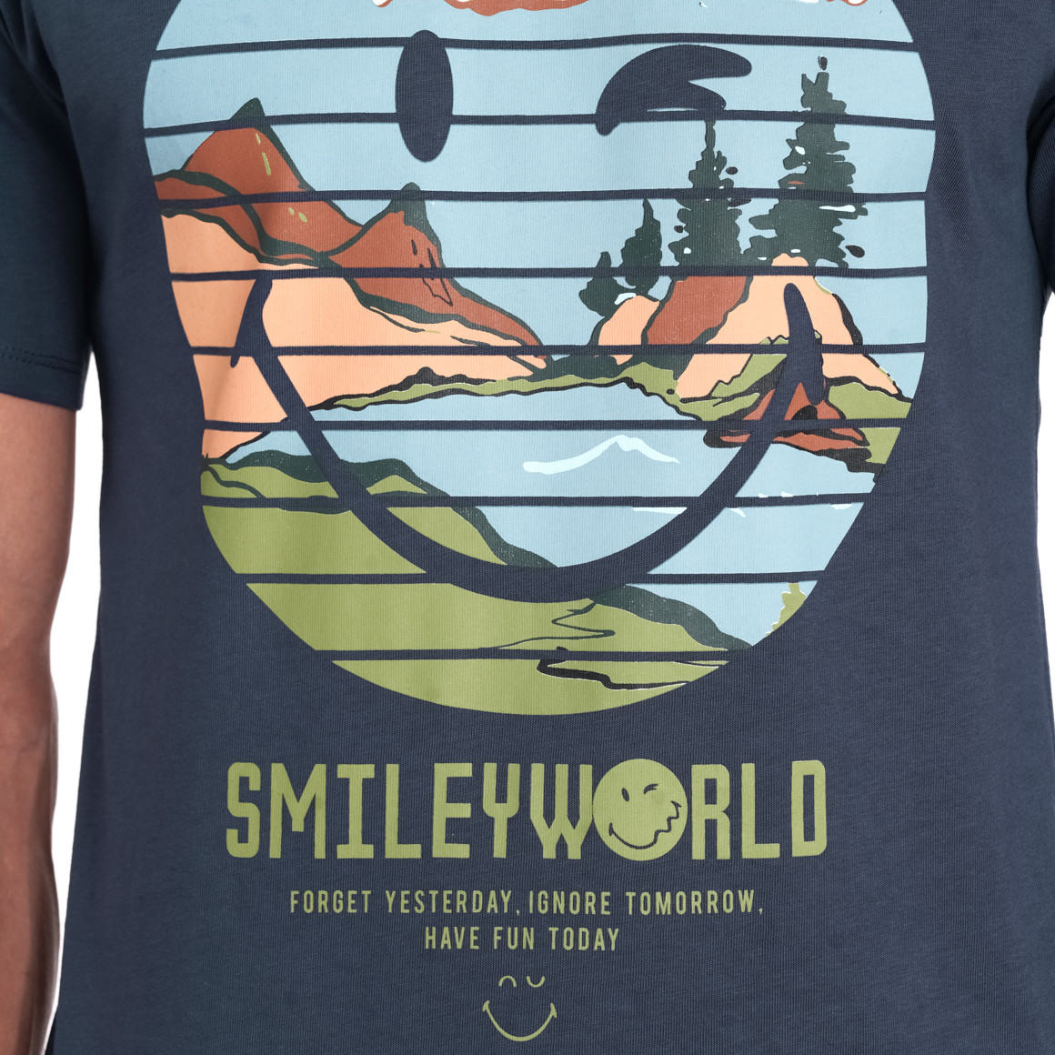 VanVaan SmileyWorld T-Shirt mit großem Print dunkelblau