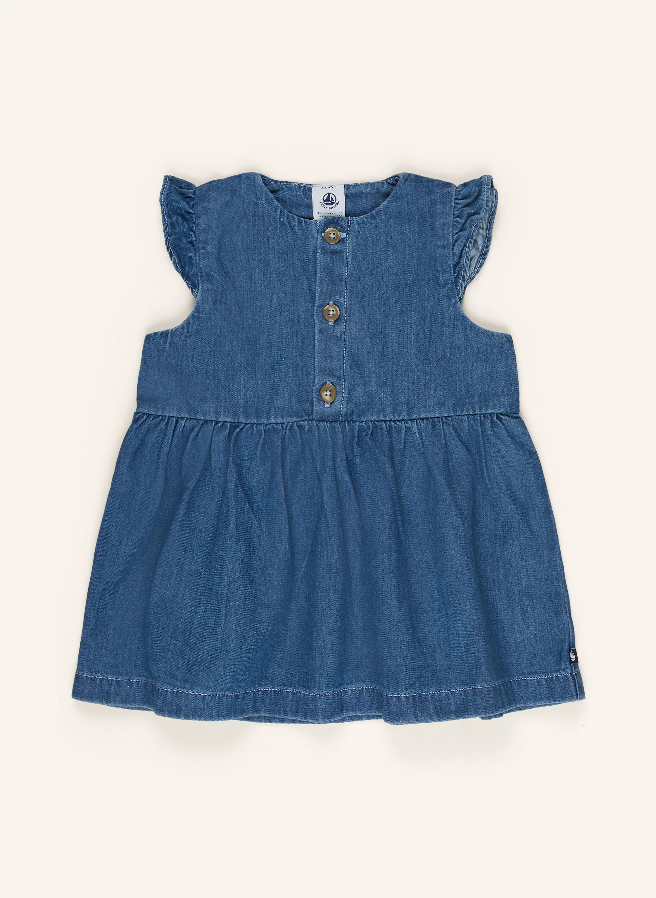 PETIT BATEAU Kleid in Jeansoptik mit Volants