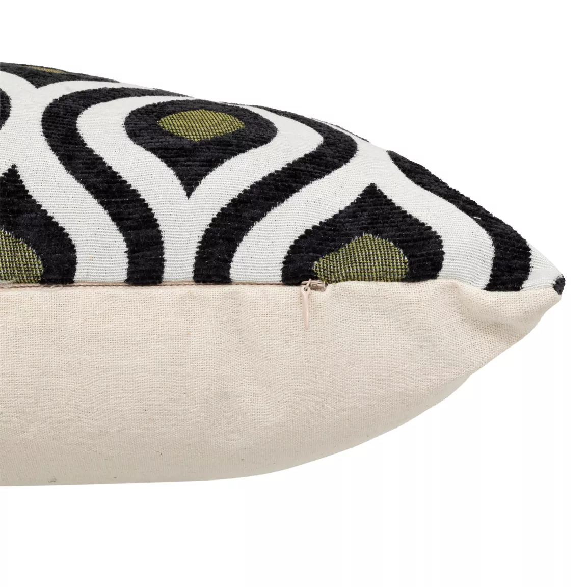 Coussin rectangulaire polycoton (35 x 58 cm) Twist Noir