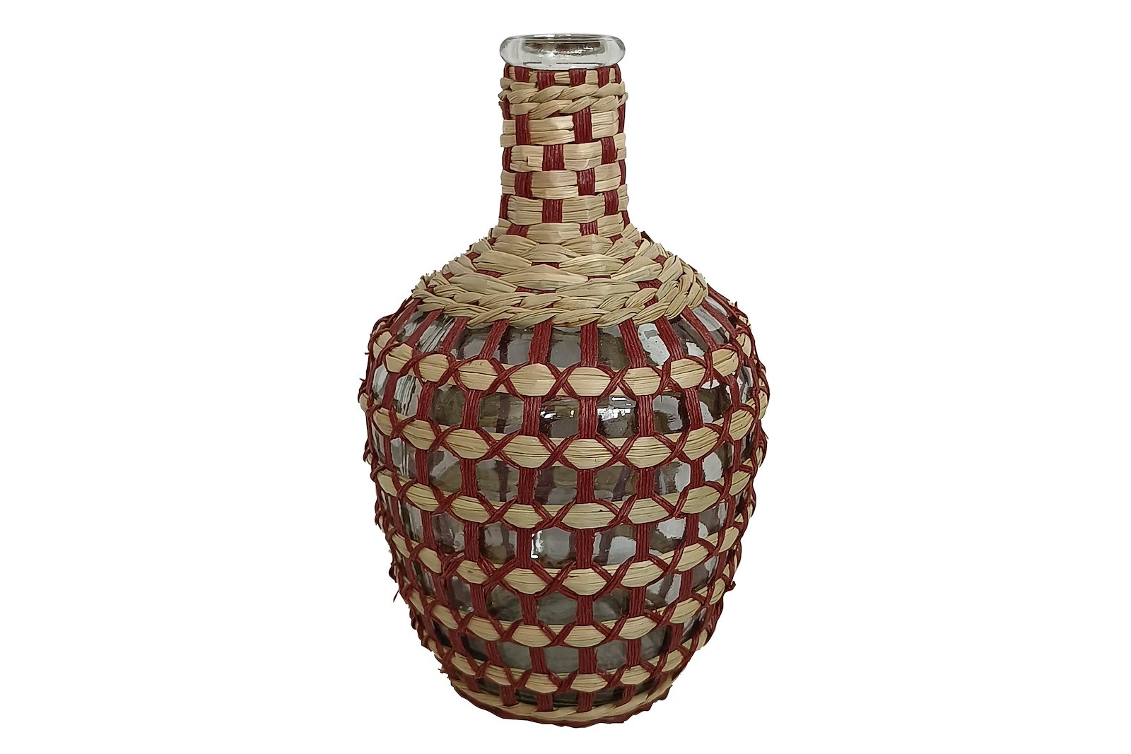 Serene vase Klart glass og bambusrotting Ø15 H25 cm