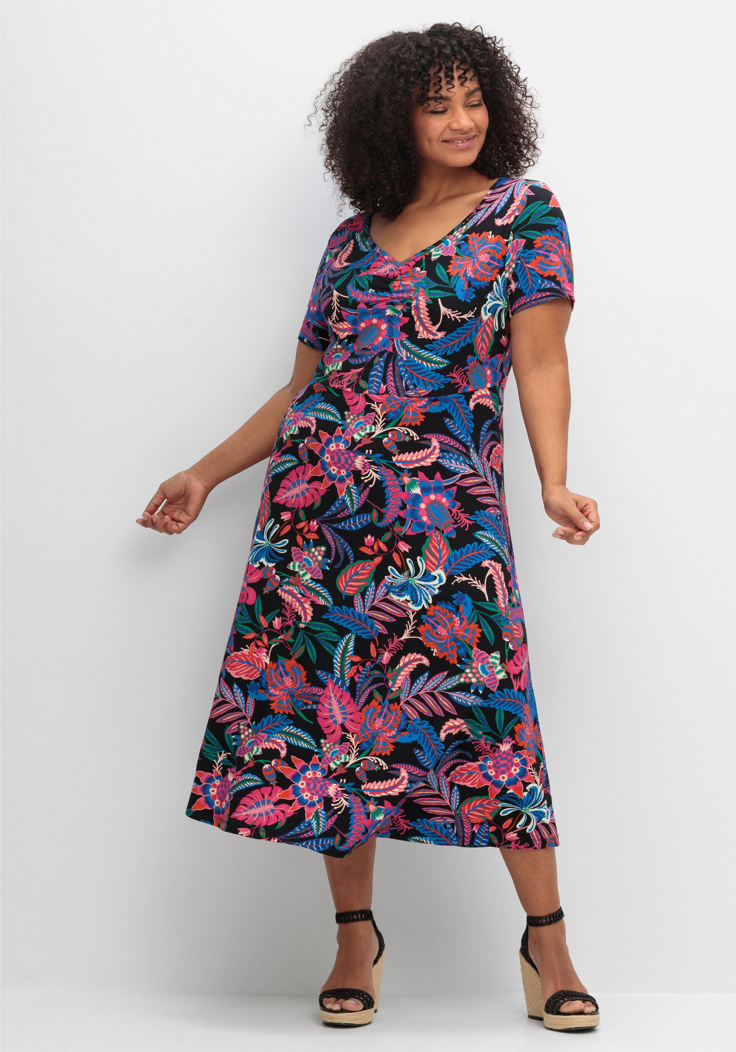 Jerseykleid mit Blumendruck