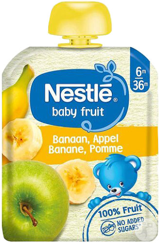Nestlé Baby Fruit Gourde Compote Banane Pomme Bébé 6+ Mois Gourde 90g