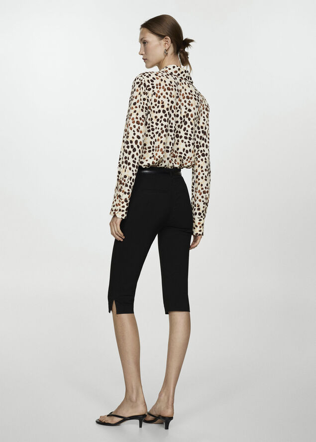 MANGO Printed flowy shirt Pink