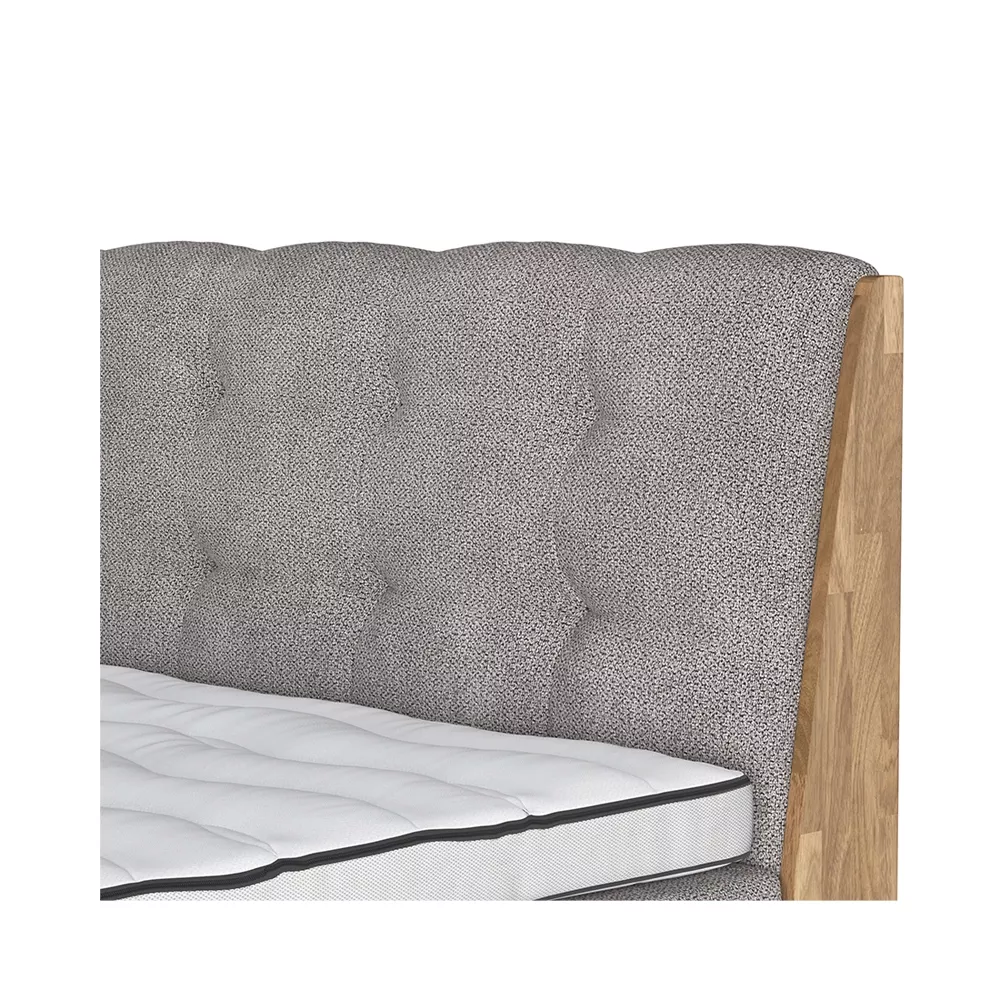 naturoo Boxspringbett Moon 160x200cm grau inkl. Premium Topper