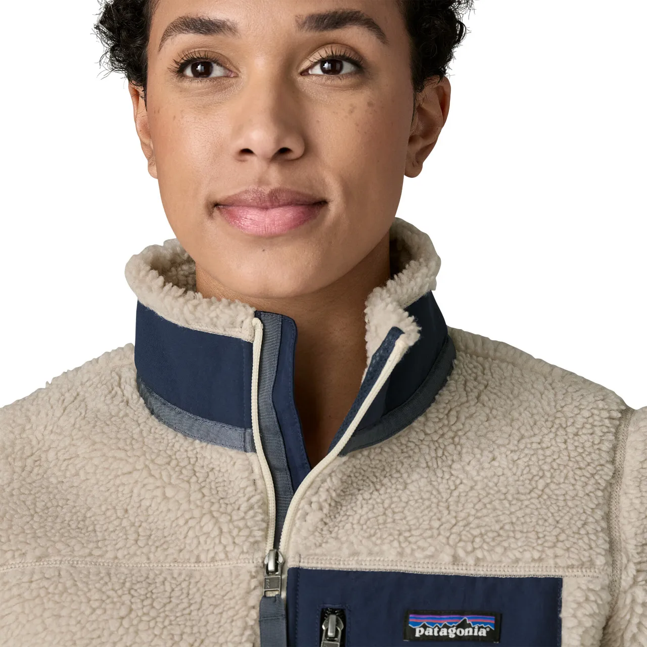 Patagonia W's Classic Retro-X Jkt Natural W/new Navy