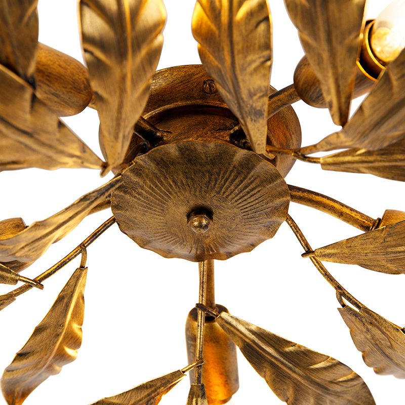 Vintage plafondlamp antiek goud 5-lichts - Linden